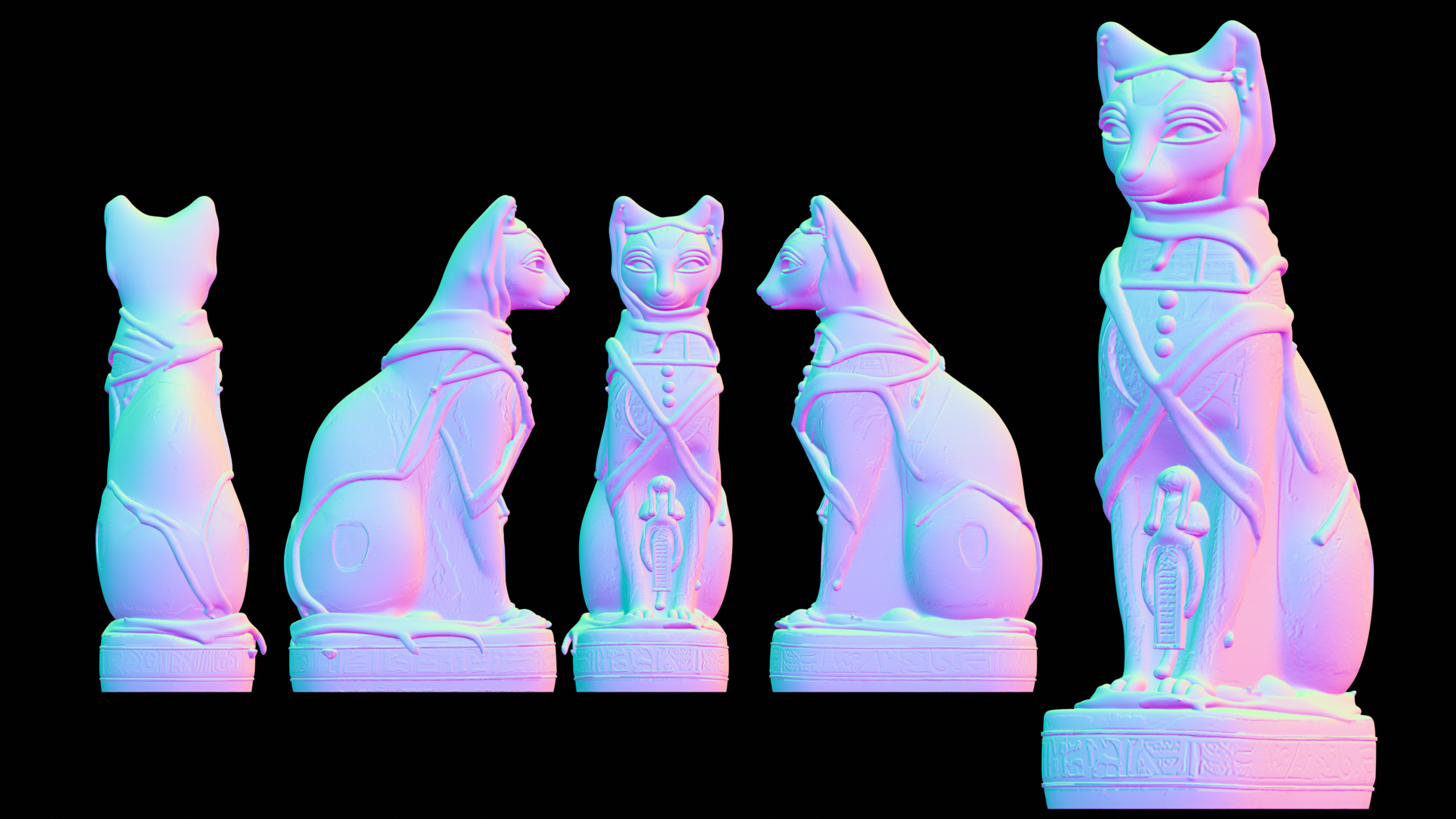 Ancient Egypt Bastet Cat Mummy _Normal Map
